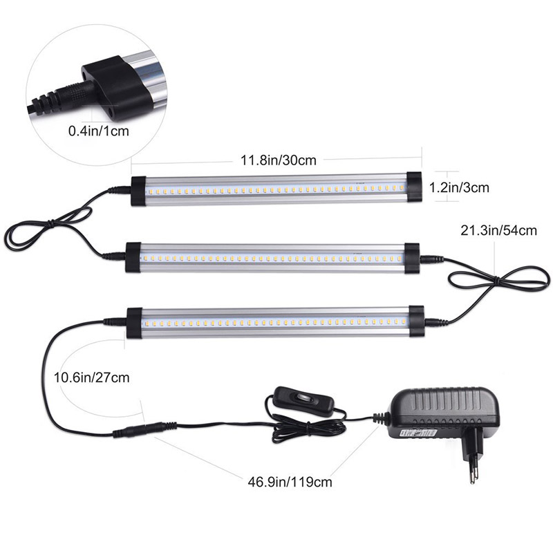 DC12V 42LEDs/PCS Knob Dimming Cabinet LED Light Strip Kit, 3PCS Human Body Induction Switch Wardrobe Light strip